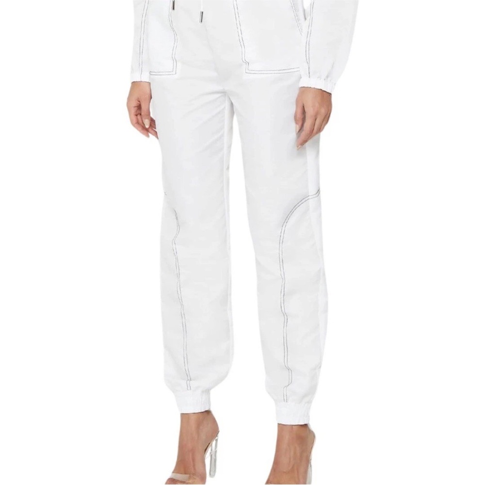 Maniere De Voir White Nylon Contrast Stitch Track Pants - Picture 3 of 9